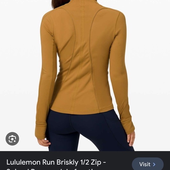 Lululemon Run Briskly Half Zip jacket, Spiced Bronze, Size 8 - Picture 3 of 9